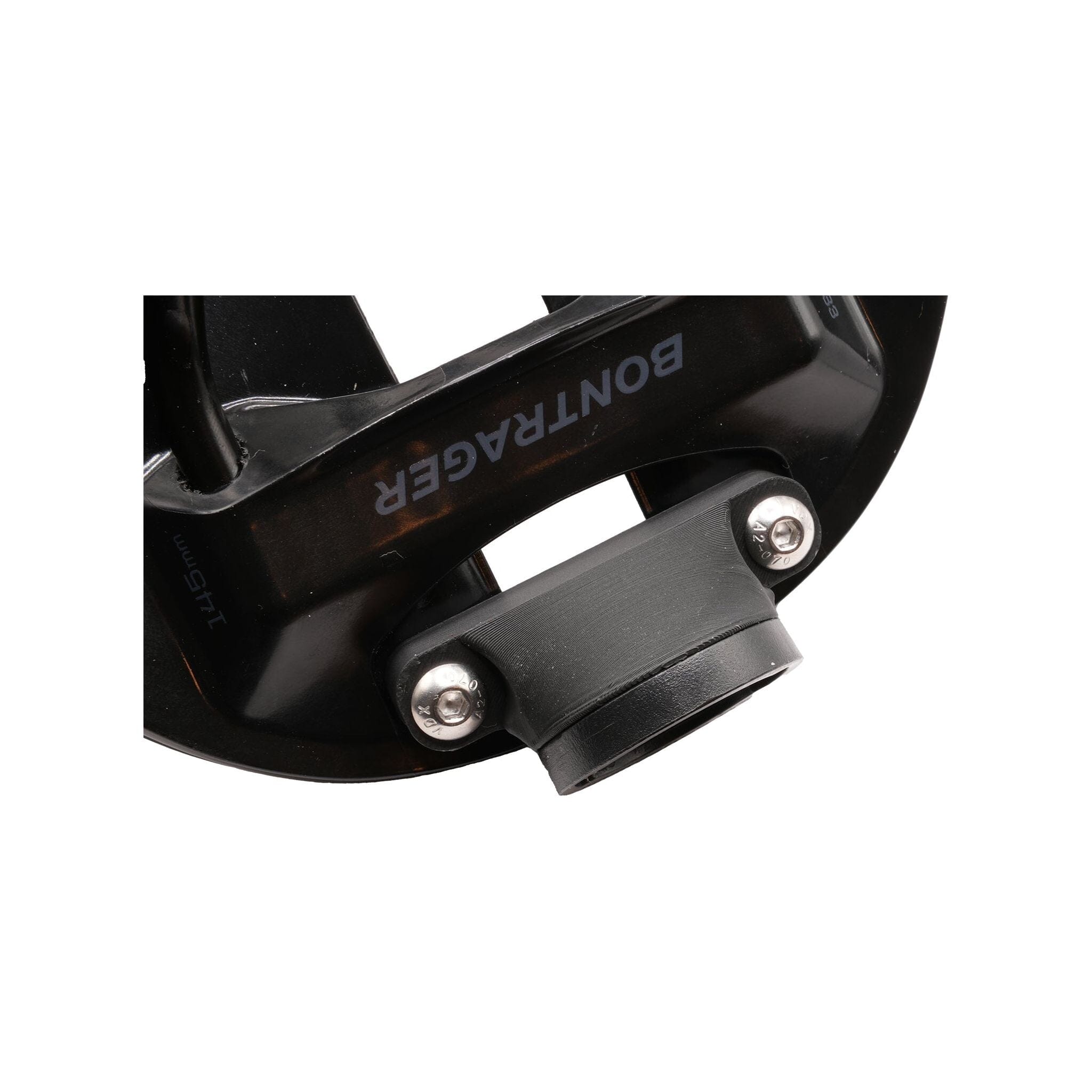Bontrager saddle with integrated mounting holes and saddle mount attached for Garmin Varia rear light