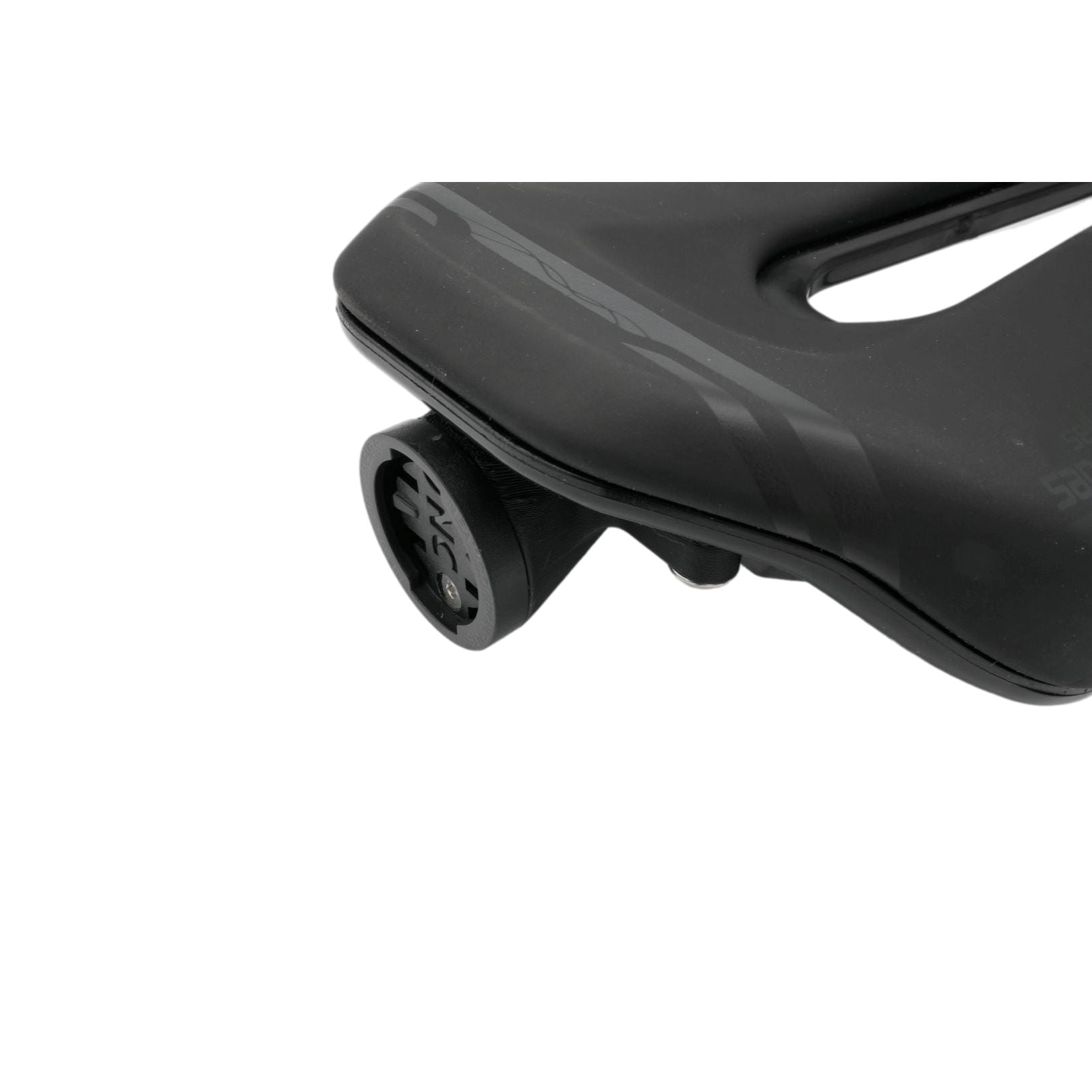 Saddle mount with Garmin quarter-turn fitting installed under Selle San Marco saddle