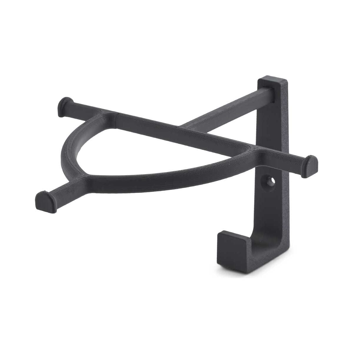 Black 3D printed wall mounted helmet and glasses hanger combo for cycling gear storage