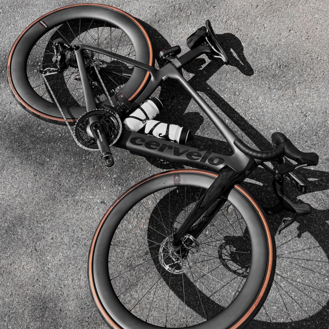 ervelo S5 road bike with light and radar mount installed on aero seatpost for Garmin Varia